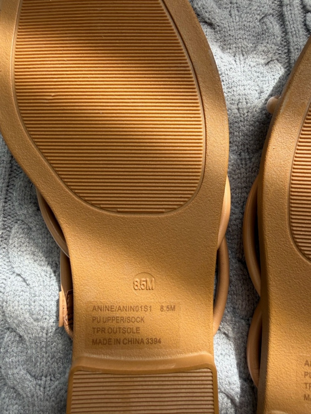 Steve Madden Tan Strappy Slide Sandals with Gold Accent Detail - Picture 3 of 6